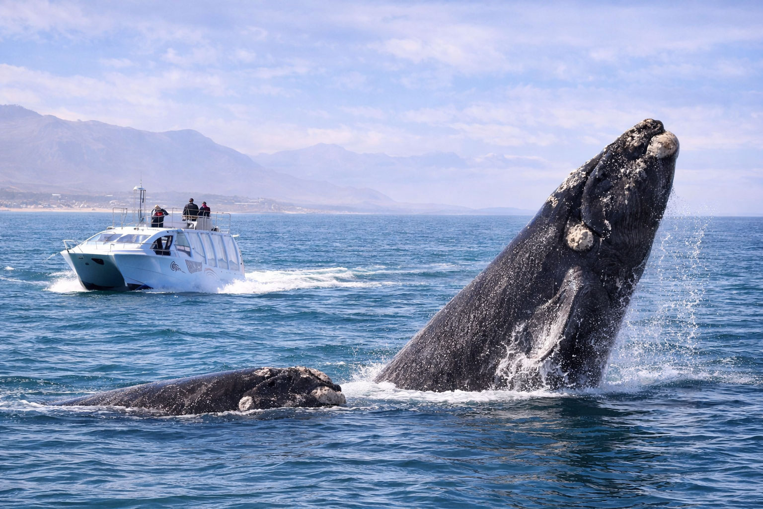 boat-based whale watching in Hermanus